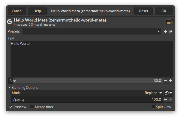 Our Meta Hello World with Properties